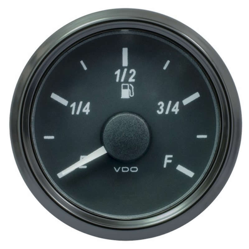 VDO SingleViu 0245 Fuel Level 3-90 Ohm Black 52mm gauge